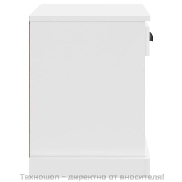 Нощно шкафче, бяло, 43x36x50 см