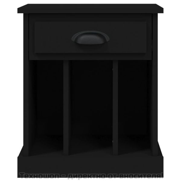 Нощно шкафче, черно, 43x36x50 см