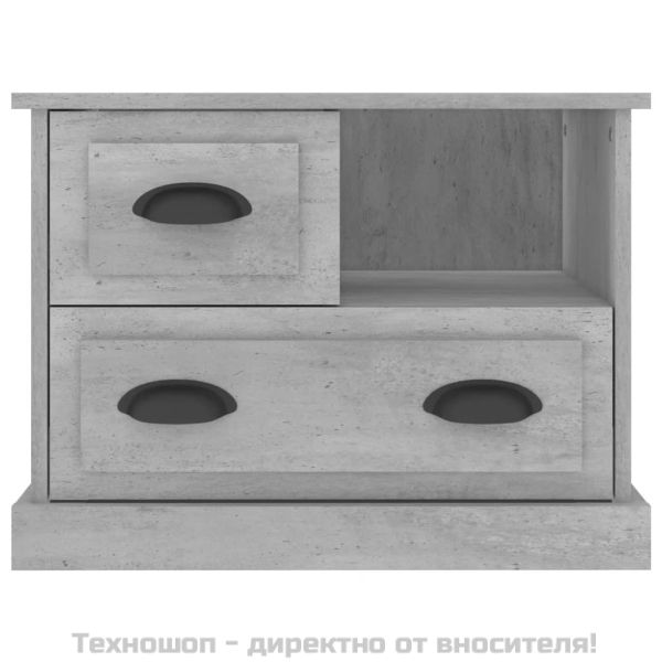 Нощно шкафче, бетонно сиво, 60x39x45 см