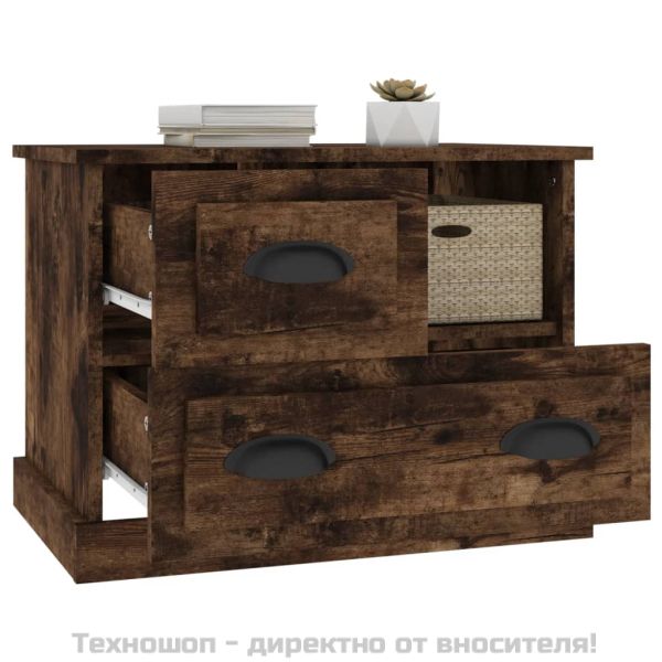 Нощно шкафче, опушен дъб, 60x39x45 см