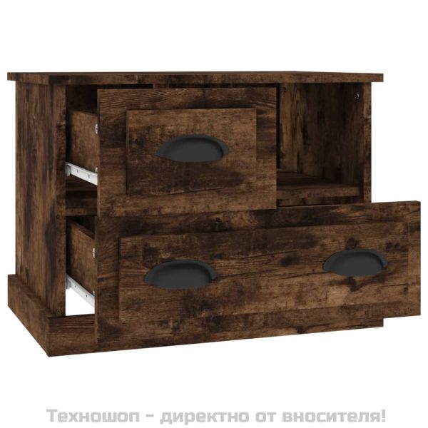 Нощно шкафче, опушен дъб, 60x39x45 см