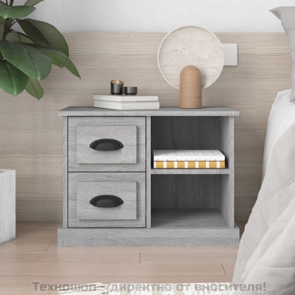 Нощно шкафче, сив сонома, 60x35,5x45 см