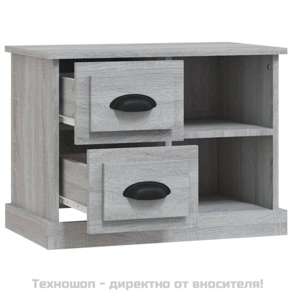 Нощно шкафче, сив сонома, 60x35,5x45 см