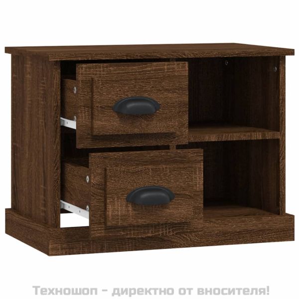 Нощно шкафче, Кафяв дъб, 60x35,5x45 см