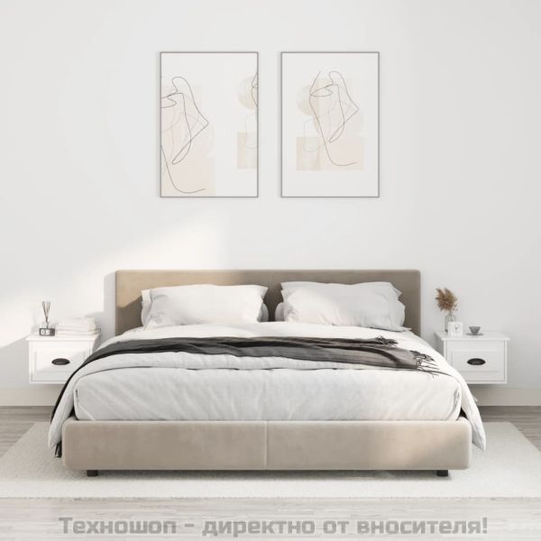 Нощни шкафчета за стенен монтаж, 2 бр, бели, 41,5x36x28 см