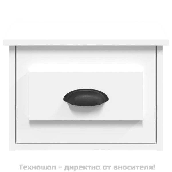 Нощни шкафчета за стенен монтаж, 2 бр, бели, 41,5x36x28 см