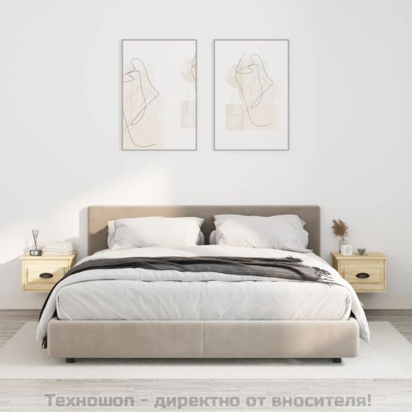 Нощни шкафчета за стенен монтаж 2 бр сонома дъб 41,5x36x28 см