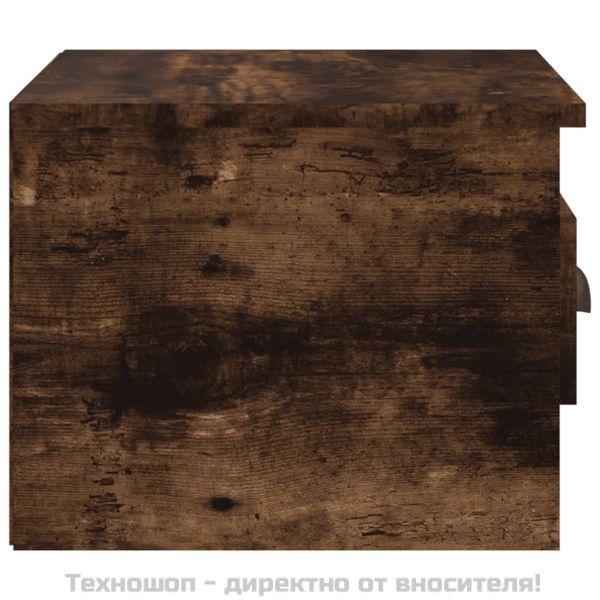 Нощни шкафчета за стенен монтаж, 2 бр, опушен дъб, 41,5x36x28см