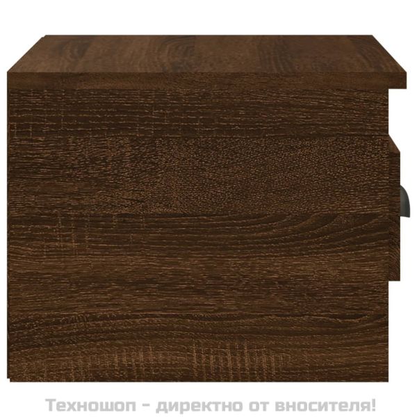 Нощно шкафче за стенен монтаж, кафяв дъб, 41,5x36x28 см