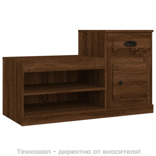 Шкаф за обувки, кафяв дъб, 100x42x60 см, инженерно дърво