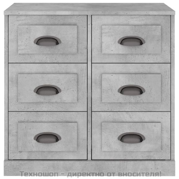 Сайдборд, бетонно сив, 70x35,5x67,5 см, инженерно дърво