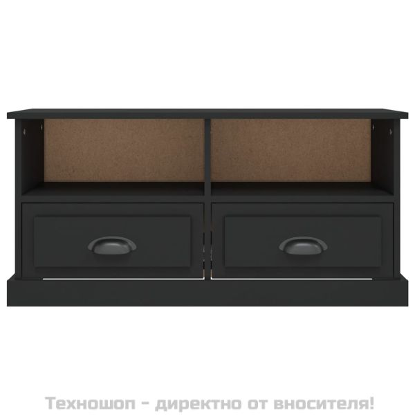 ТB шкаф, черен, 93x35,5x45 см, инженерно дърво