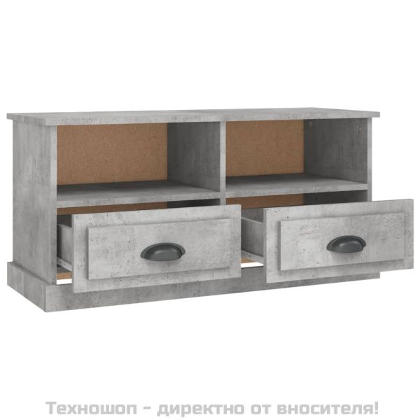 ТВ шкаф, бетонно сиво, 93x35,5x45 см, инженерно дърво