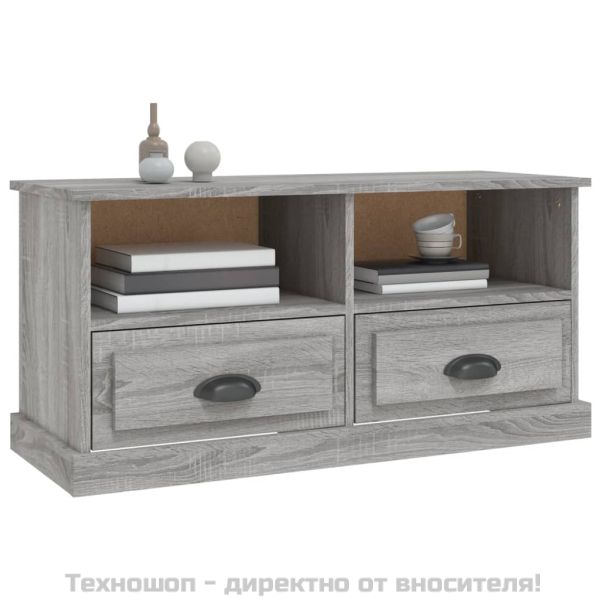 ТВ шкаф, сив сонома, 93x35,5x45 см, инженерно дърво