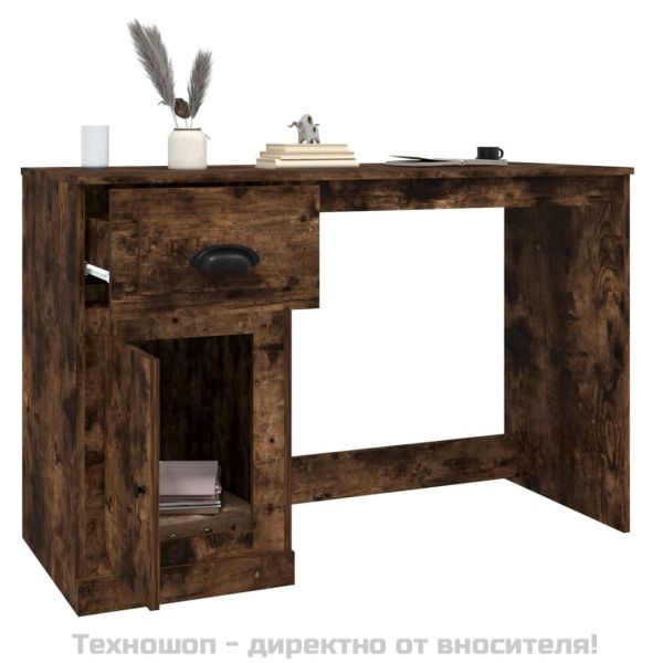 Бюро с чекмедже, опушен дъб, 115x50x75 см, инженерно дърво