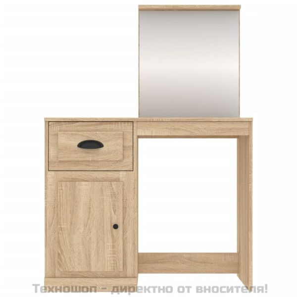 Тоалетка с огледало сонома дъб 90x50x132,5 см инженерно дърво