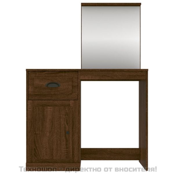 Тоалетка с огледало, Кафяв дъб, 90x50x132,5 см, инженерно дърво