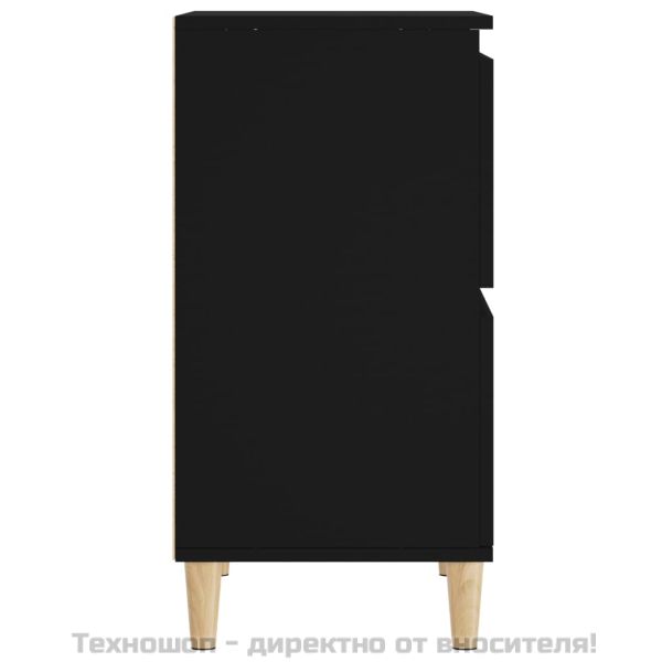 Сайдборд, черен, 60x35x70 см, инженерно дърво