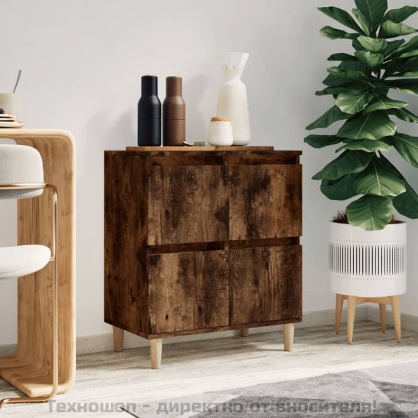 Сайдборд, опушен дъб, 60x35x70 см, инженерно дърво