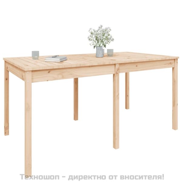 Градинска маса, 159,5x82,5x76 см, борово дърво масив