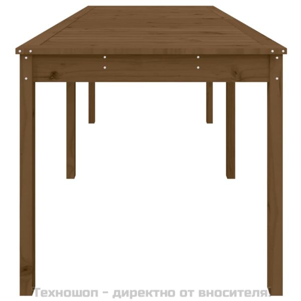 Градинска маса меденокафява 159,5x82,5x76 см борово дърво масив