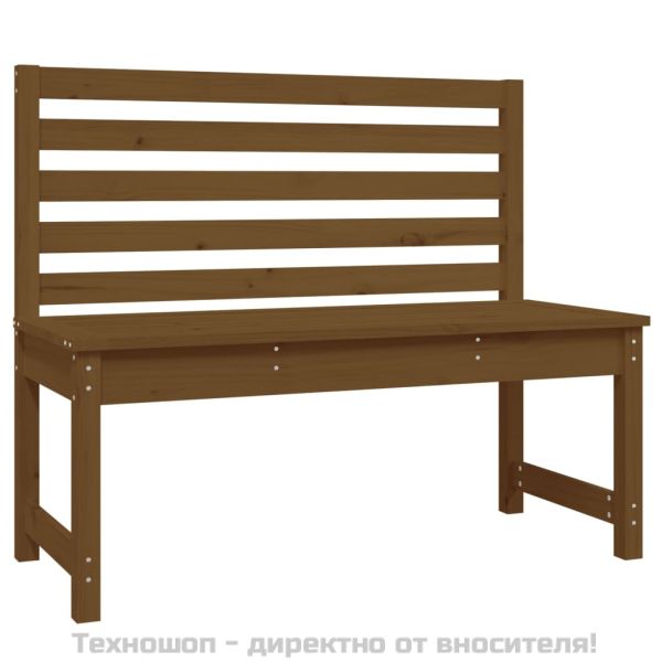Градинска пейка, меденокафява, 109 см, борово дърво масив