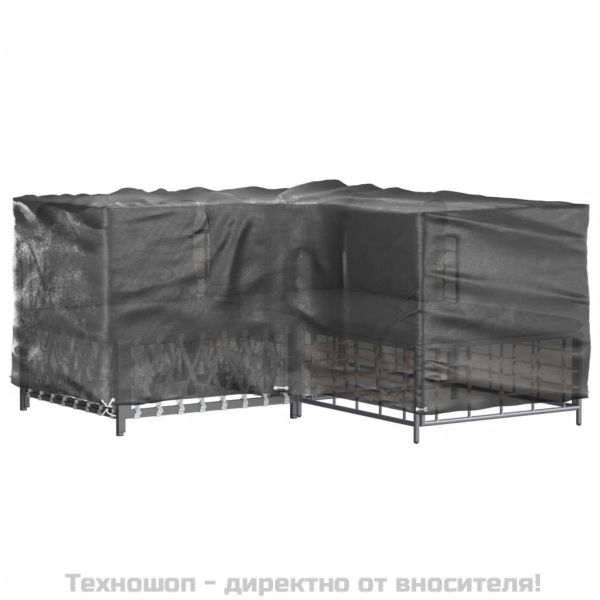 Покривало за ъглови градински мебели 12 капси 185x185x90 см