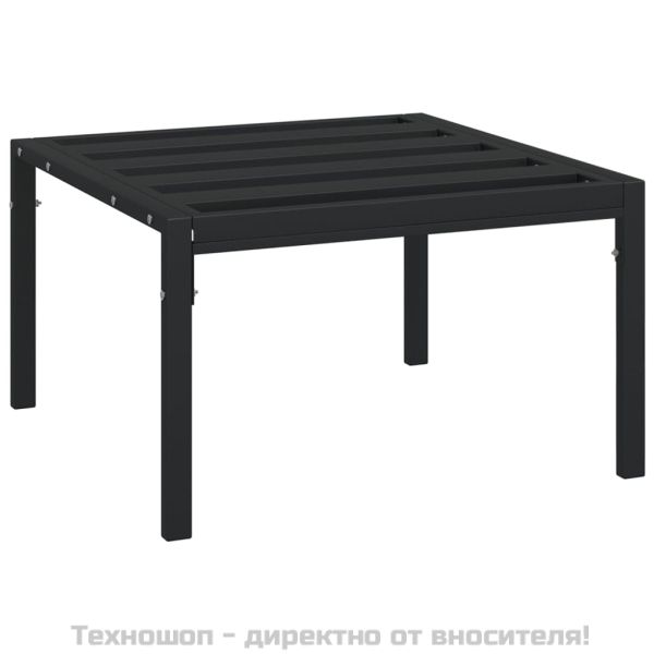 Градинска маса за кафе, черна, 60x60x35 cм, стомана