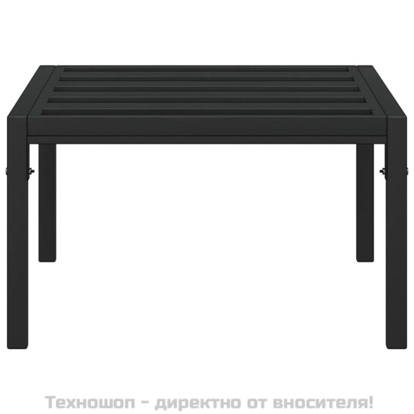 Градинска маса за кафе, черна, 60x60x35 cм, стомана