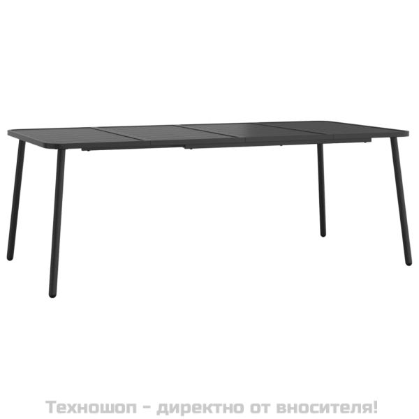 Градинска маса антрацит 200x100x71 cм стомана