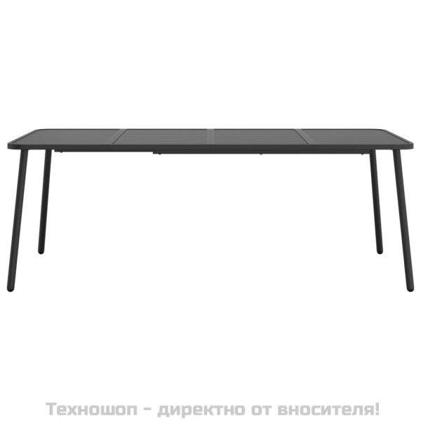 Градинска маса антрацит 200x100x71 cм стомана