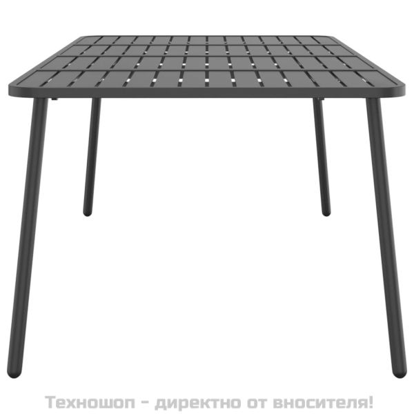 Градинска маса антрацит 200x100x71 cм стомана