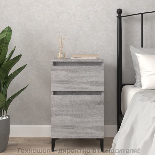 Нощно шкафче, сив сонома, 40x35x70 см