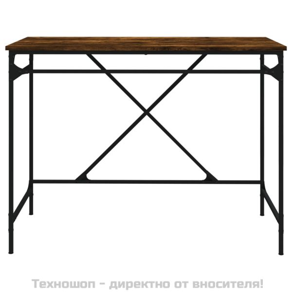 Бюро, опушен дъб, 100x50x75 см, инженерно дърво и желязо