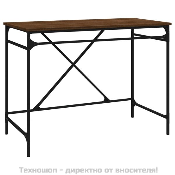 Бюро, кафяв дъб, 100x50x75 см, инженерно дърво и желязо