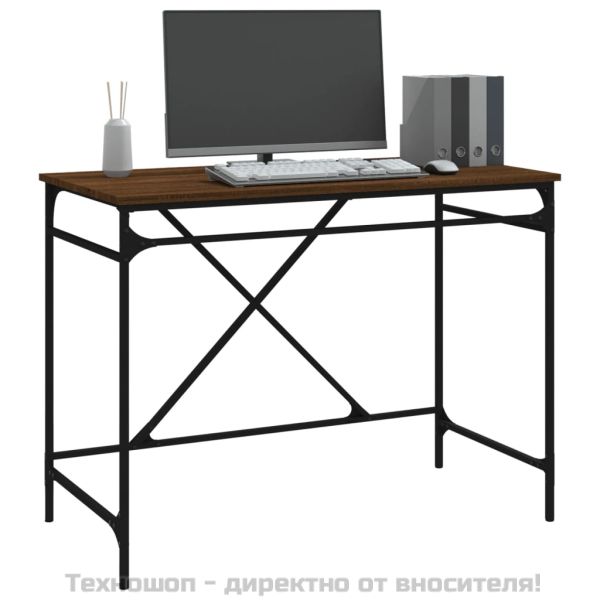 Бюро, кафяв дъб, 100x50x75 см, инженерно дърво и желязо