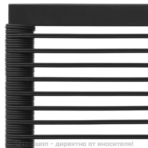 Градински лаундж комплект 4 части черно и сиво полиратан