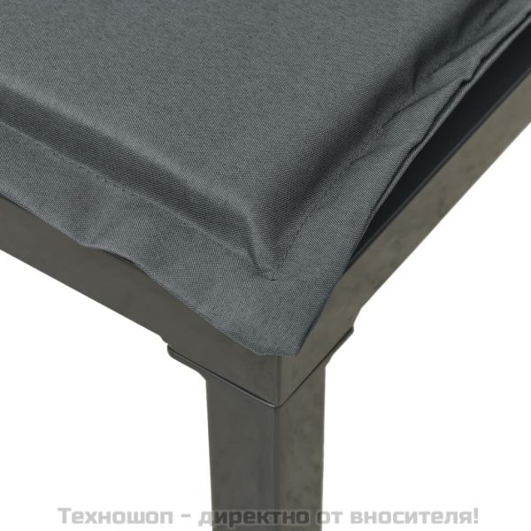 Градински лаундж комплект 5 части черно и сиво полиратан