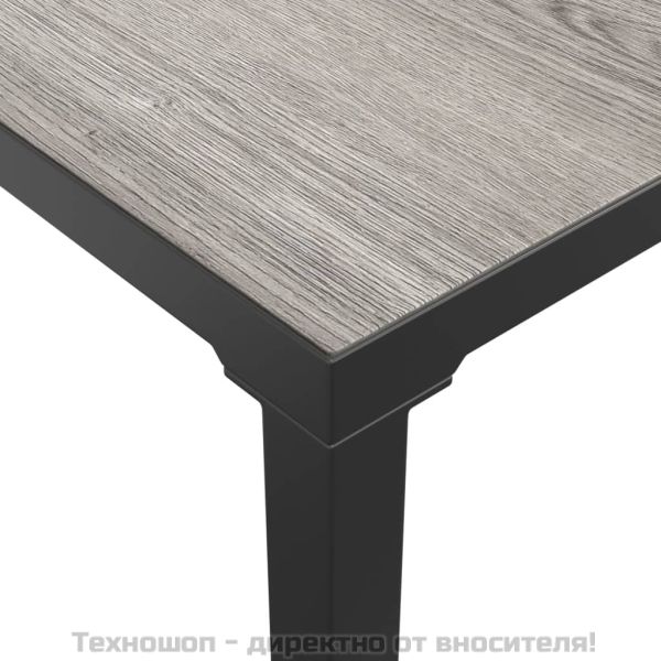 Градински лаундж комплект, 8 части, черно и сиво, полиратан