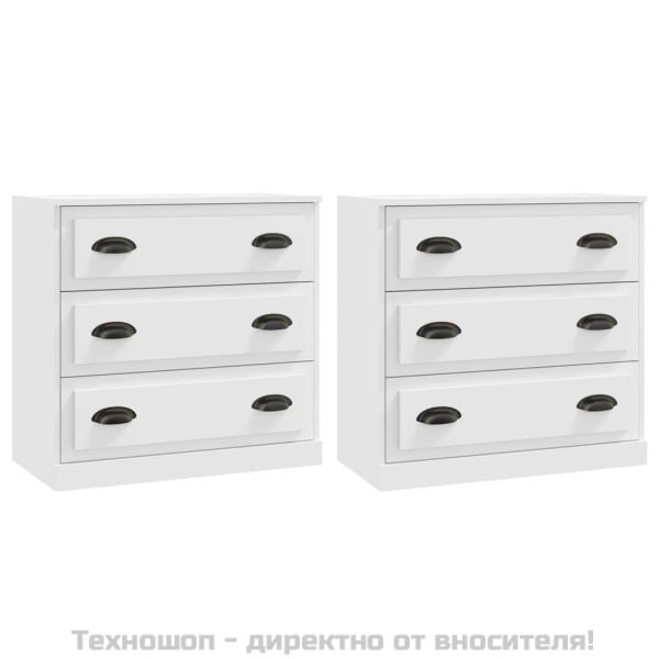 Сайдборди, 2 бр, бели, инженерно дърво