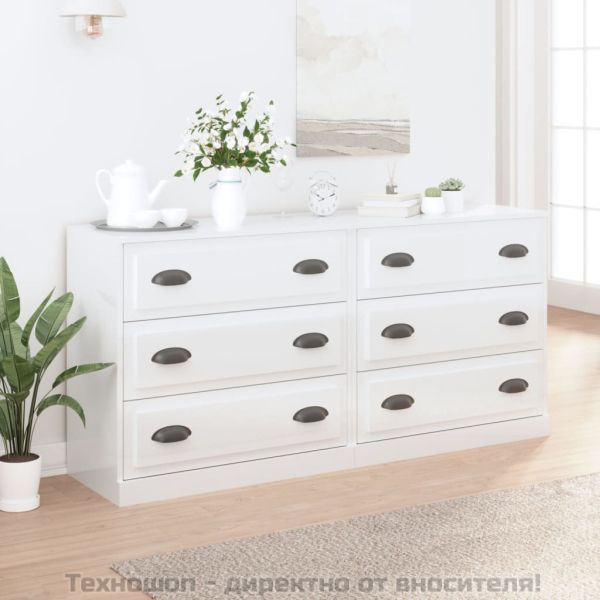 Сайдборди, 2 бр, бял гланц, инженерно дърво