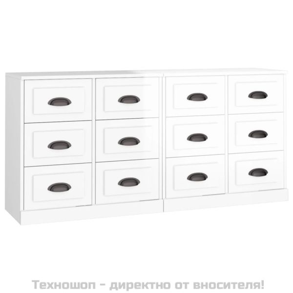 Сайдборди, 2 бр, бял гланц, инженерно дърво