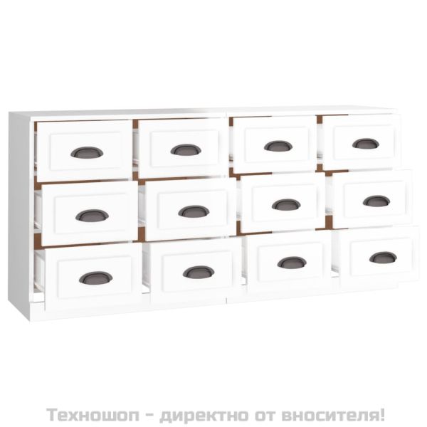 Сайдборди, 2 бр, бял гланц, инженерно дърво