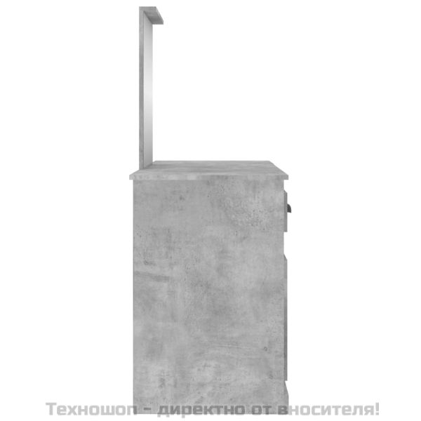 Тоалетка с огледало, бетонно сива, 130x50x132,5 см