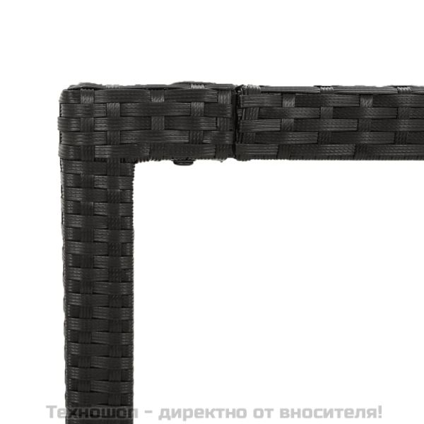 Градински трапезен комплект 7 части възглавници черен полиратан