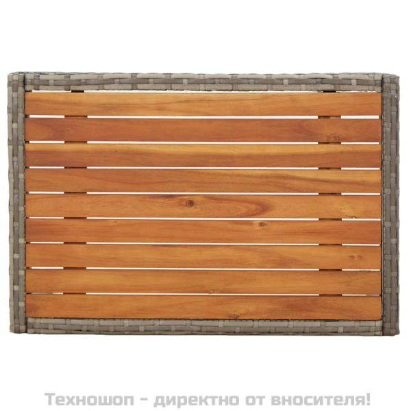 Градински трапезен комплект 4 части с възглавници сив полиратан