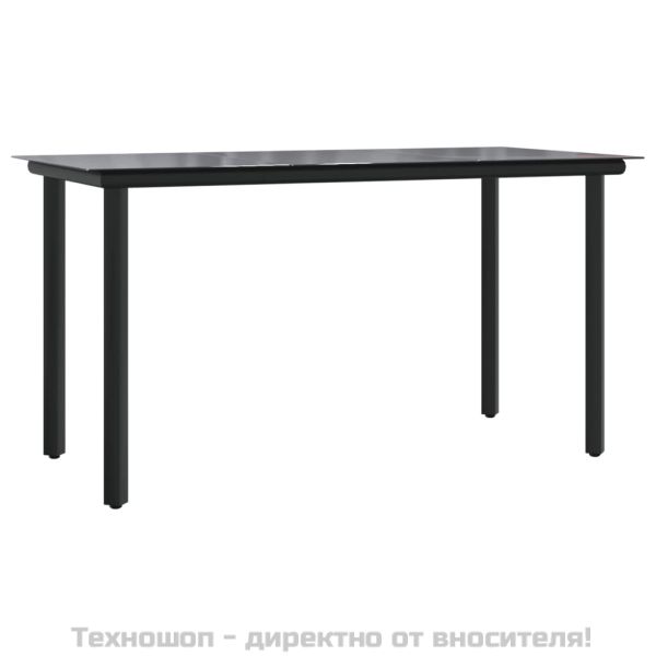 Градински комплект с възглавници 11 части черно/сиво полиратан