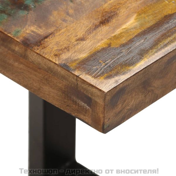 Пейка, 110 см, регенерирана дървесина масив и стомана