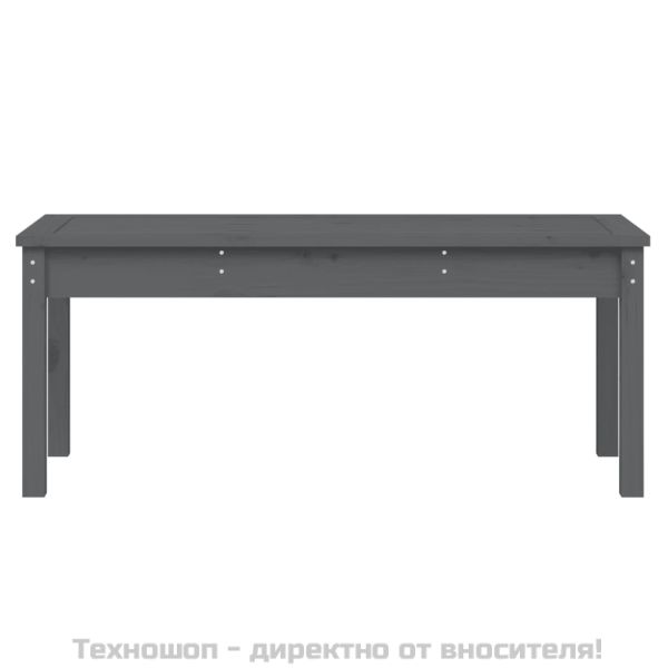 Градинска пейка сива 109x44x45 см борово дърво масив