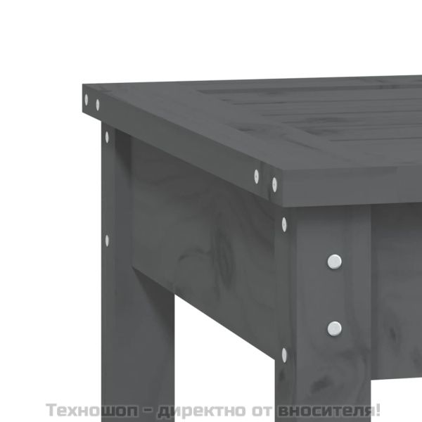Градинска пейка сива 109x44x45 см борово дърво масив